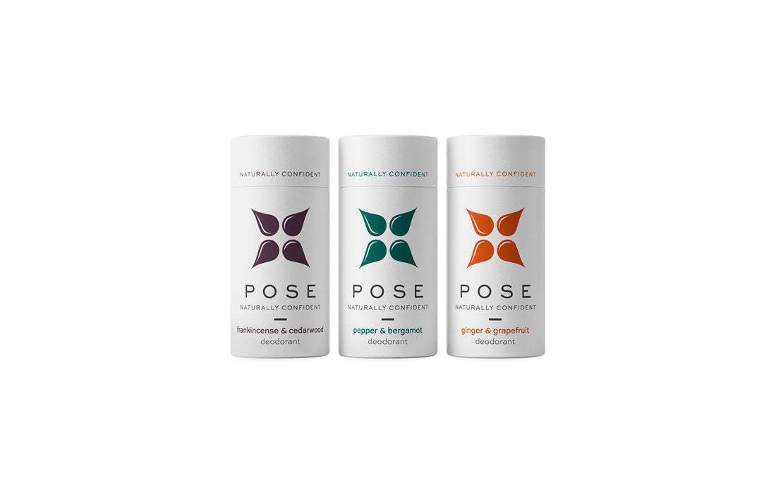 POSY packaging, the deodorant is in a paperboard tube