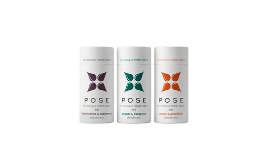 POSY packaging, the deodorant is in a paperboard tube