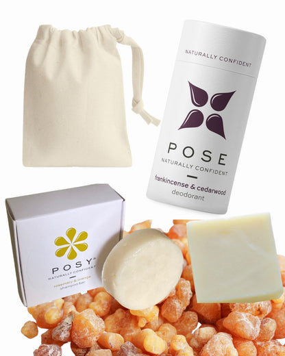 Deodorant, shampoo & conditioner bar cotton bag bundle