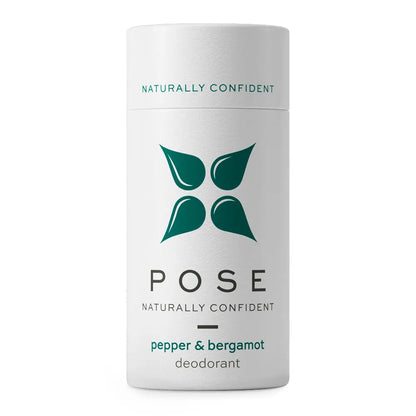 POSE pepper and bergamot natual deodorant in paperboard tube