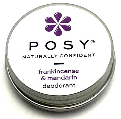POSY frankincense and mandarin deodorant in a tin
