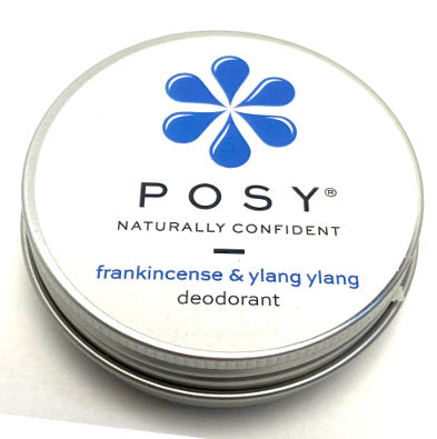 POSY frankincense and ylang ylang deodorant in a tin